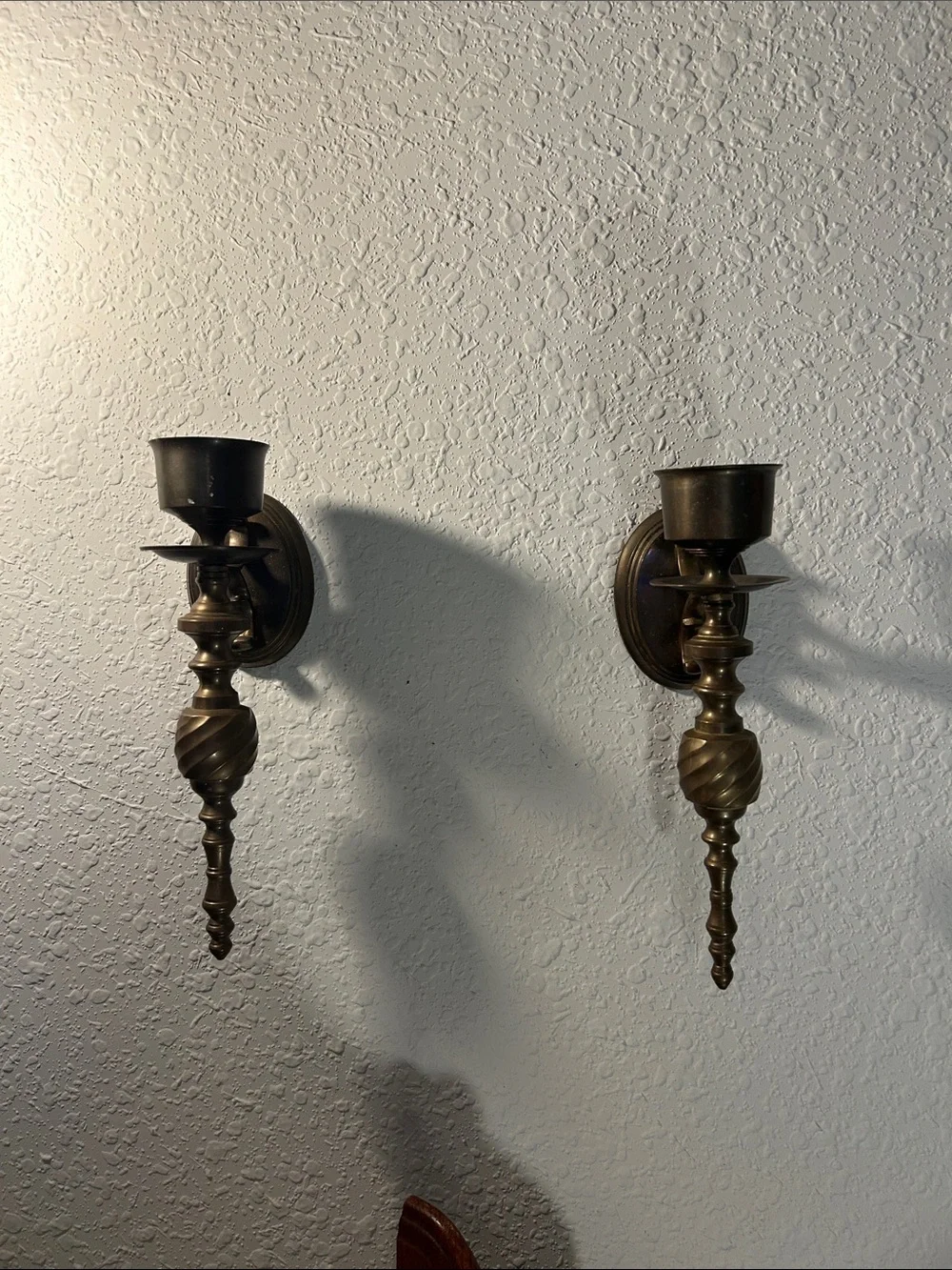 Antique-Style Brass Wall Sconce Pair - Gold Finish Gateco Solid Brass